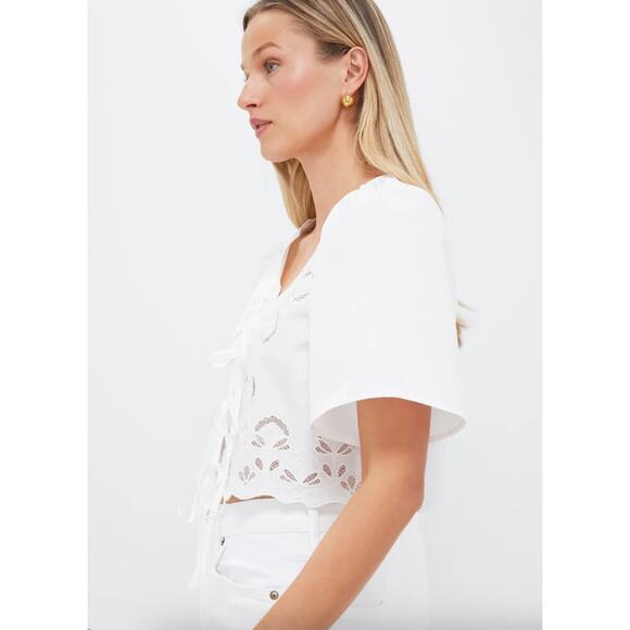 Tuckernuck Moon River  White Eyelet Top Sz M - Picture 3 of 7